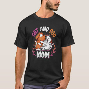 Camiseta Gato E Cachorro Mãe Pets Cachorro E Mãe