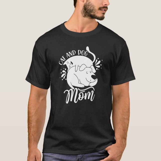Camiseta Gato E Cachorro Mamãe Gatos Gatos Mamãe Mamãe Mãe  (Frente)