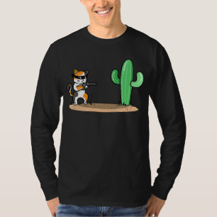 Camiseta gato e cacto
