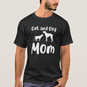 Camiseta Gato E Cão Mãe Gatos Cães Animais De Companhia Gat