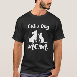 Camiseta Gato E Cão Mamãe Animais De Companhia Adormecem Cã