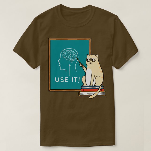 Camiseta Gato e cérebro (Frente do Design)