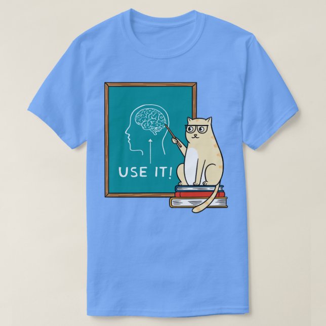 Camiseta Gato e cérebro (Frente do Design)
