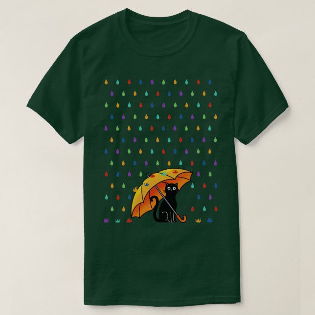 Camiseta Gato e chuva (Frente do Design)