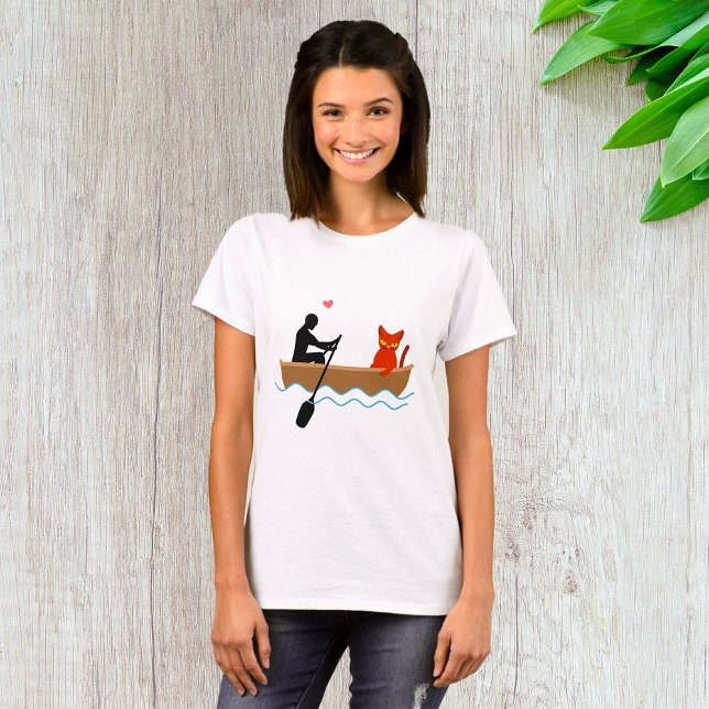 Camiseta Gato e Chuveiro no Barco Engraçado Pet Lover (Criador carregado)