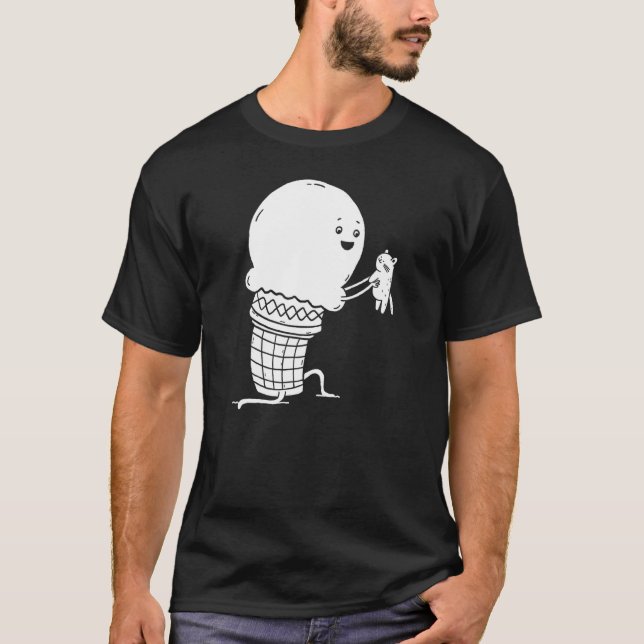 Camiseta Gato e Cone de Sorvete Gigante do bobo (Frente)