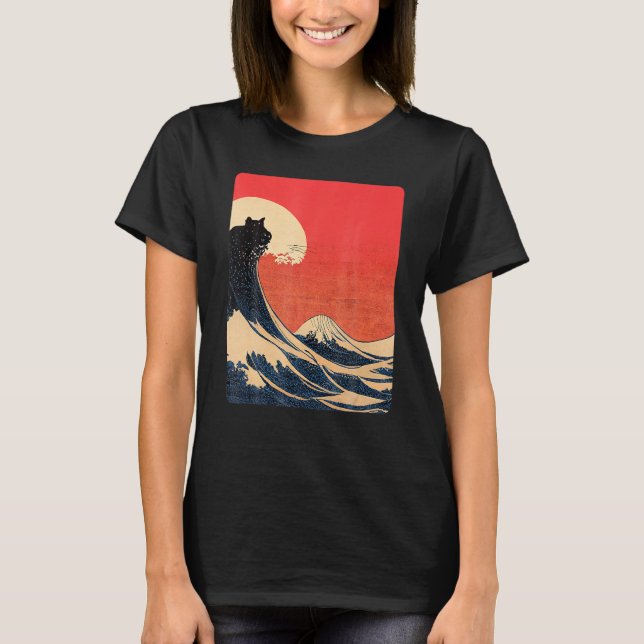 Camiseta Gato E Excelente Desaparecem Da Estética Japonesa  (Frente)