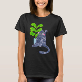 Camiseta Gato e Flor