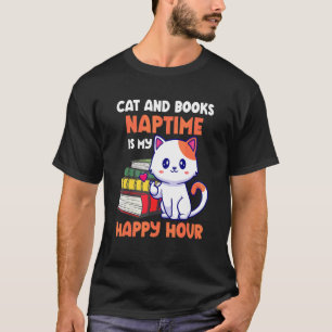 Camiseta Gato E Livros Em Nápoles É Meu Bookies Bonitos De