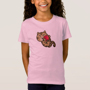 Camiseta gato e maçã