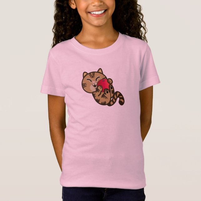 Camiseta gato e maçã (Frente)