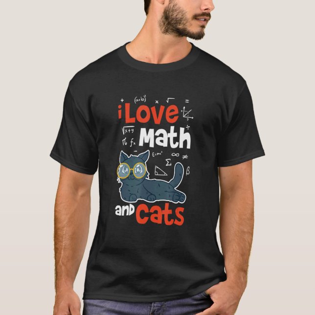 Camiseta Gato e Matemática Professor de Matemática (Frente)