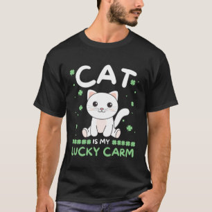 Camiseta Gato é Meu Amuleto Trevo do Dia de São Patrício Ga