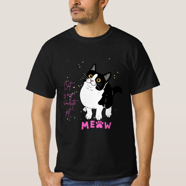 Camiseta Gato é meu animal favorito (Frente)