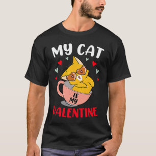 Camiseta Gato é meu Dia dos Namorados Gato Dia de São Val