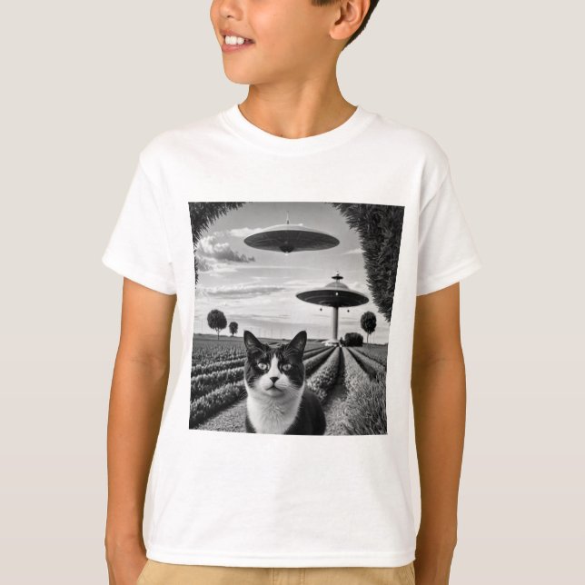 Camiseta Gato e OVNI (Frente)