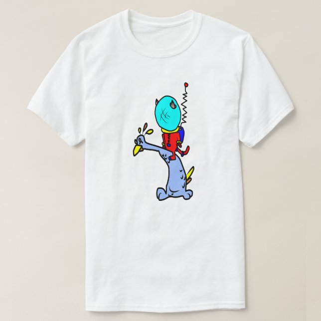Camiseta Gato e Pássaros do Espaço (Frente do Design)