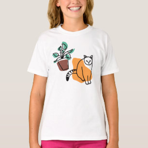 Camiseta Gato e planta