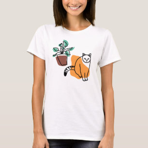 Camiseta Gato e planta