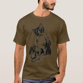 Camiseta gato e rato