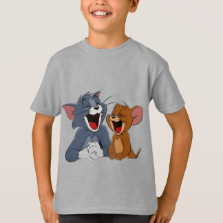 Camiseta Gato e Rato de Desenho Clássico Melhores Amigos Ri