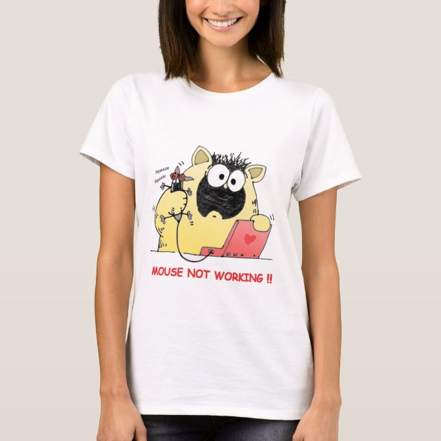 Camiseta Gato e rato engraçados (Frente)