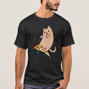 Camiseta Gato e Skate Skate de Pizza