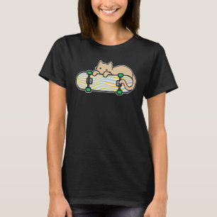 Camiseta Gato e Skate Skate Gato Tímido Cor Onda