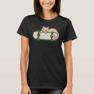 Camiseta Gato e Skate Skate Gato Tímido Cor Onda