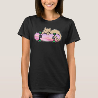 Camiseta Gato e Skate Skate Gato tímido patinando o