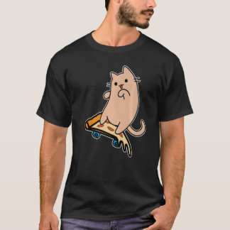Camiseta Gato e Skate Skateboarding Pizza Pepperoni B
