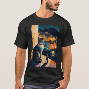 Camiseta Gato e vinho
