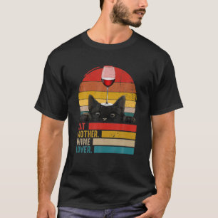 Camiseta Gato E Vinho Alojamento Gato Mãe Vinho Ventilador