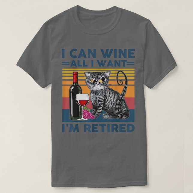 Camiseta Gato e vinho, posso encher o vinho, tudo o que que (Frente do Design)