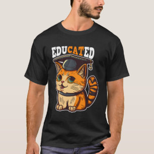 Camiseta Gato Educado Em Decorati De Graduação De Bonés de 