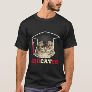 Camiseta Gato Educado em Presente de Formando Engraçado no