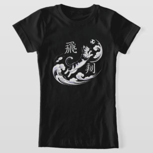 Camiseta Gato Elegante de Ukiyo-e Jogando Futebol para Aman