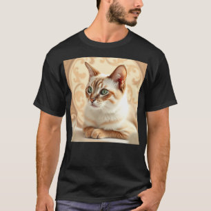 Camiseta Gato Elegante Ragdoll em Art Nouveau