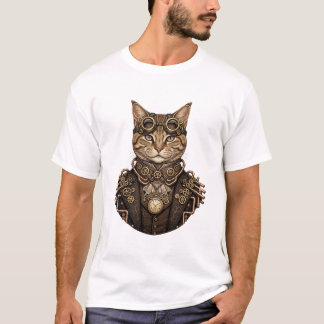 Camiseta Gato Elegante Steampunk - Gato Cavalheiro Vitorian