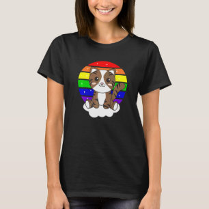 Camiseta Gato Em Animais De Arco-Íris De Unicórnio Unicórni