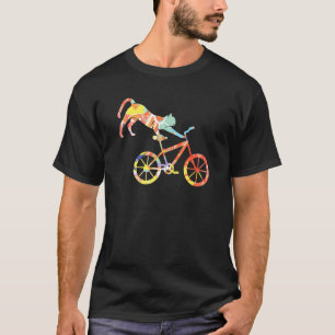 Camiseta Gato em bicicleta BMX Kitten Bicicleta Ciclismo B