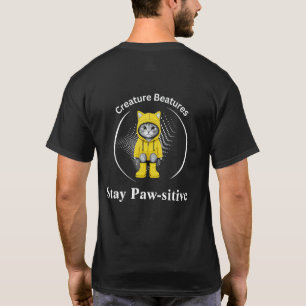 Camiseta gato em Botas Amarelas Humor de Praia Costeira