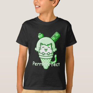 Camiseta Gato em Cone Verde Perfeito