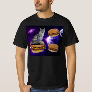 Camiseta GATO EM ESPAÇO COM T-Shirts DE QUEIESEBURGOS