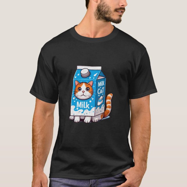Camiseta Gato em Fantasia de Leite (Frente)