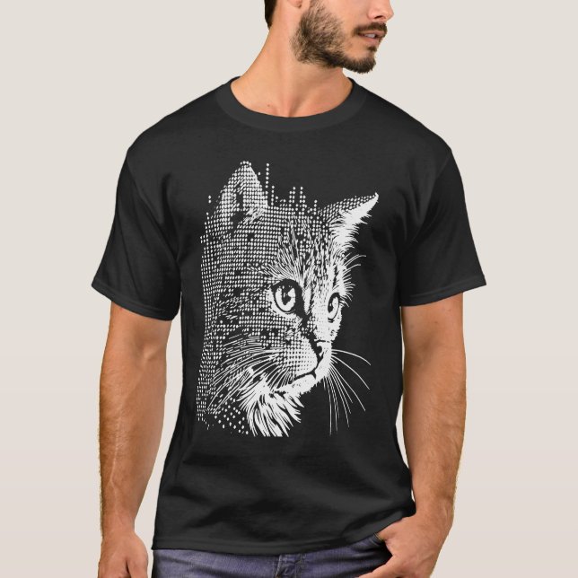 Camiseta Gato em Meia-Tinta (Frente)