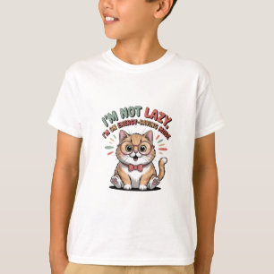 Camiseta Gato em Modo de Economia de Energia