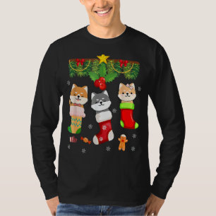 Camiseta Gato Em Papais noeis De Meia Luzes De Pijama De Na