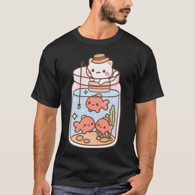 Camiseta Gato em Pote de Vidro (Frente)