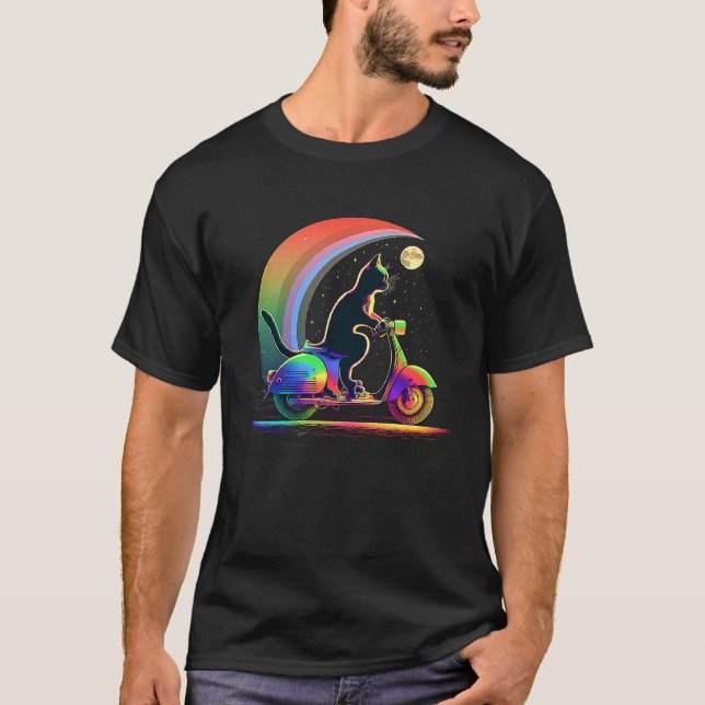 Camiseta Gato em scooter scooter 1 (Frente)